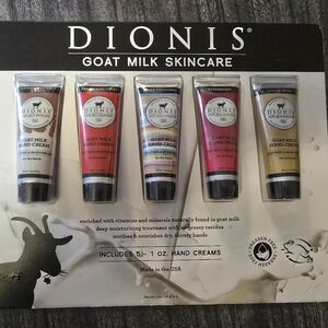 DIONIS GOAT MILK SKINCARE HAND CREAMS - 1 oz bottle 5 pack. Unopened
